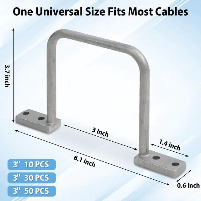 Alt view image 2 of 7 - 3" Aluminum Cable Management D Ring 30 Pack Cable Organizer Silver | Aluminum Alloy | Gloves included | Easy Screw-Mount | Tangle Free Solutions for Home & Office