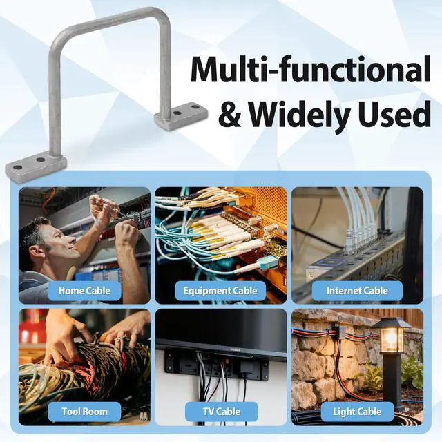 Alt view image 5 of 7 - 3" Aluminum Cable Management D Ring 30 Pack Cable Organizer Silver | Aluminum Alloy | Gloves included | Easy Screw-Mount | Tangle Free Solutions for Home & Office