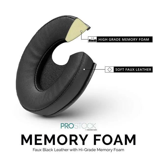 Alt view image 6 of 7 - ProStock ATH M50X Upgraded Earpads, Improves Comfort & Style Without Changing The Sound - Ear Pad Designed for ATH-M50X M50BTX M20X M30X M40X Headphones, Vegan Leather (Black)
