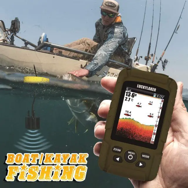 Alt view image 5 of 7 - Water Depth Fish Finders Waterproof Portable Fishing Fish Finder Display Handheld Ice Fishing Finder Sonar Sensor Transducer for Boat Kayak Sea Fishing