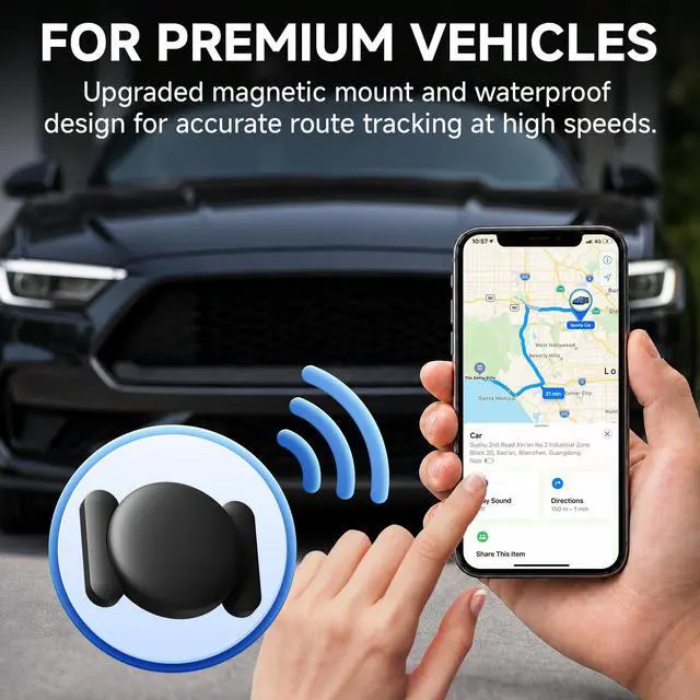 Alt view image 3 of 7 - Mini Magnetic GPS Tracker for Vehicles No Subscription for iOS (1P) | Car GPS Tracker Portable GPS Tracking Device,Real-Time GPS Tracking for Kids, Car, Pets