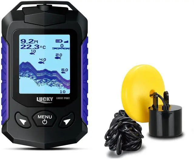 Main image of Kayak Portable Fish Finder Transducer Handheld LCD Fishing Depth Finders Water Castable Boat Fish Sonar Boat Bank Ice Fishing FF168-T