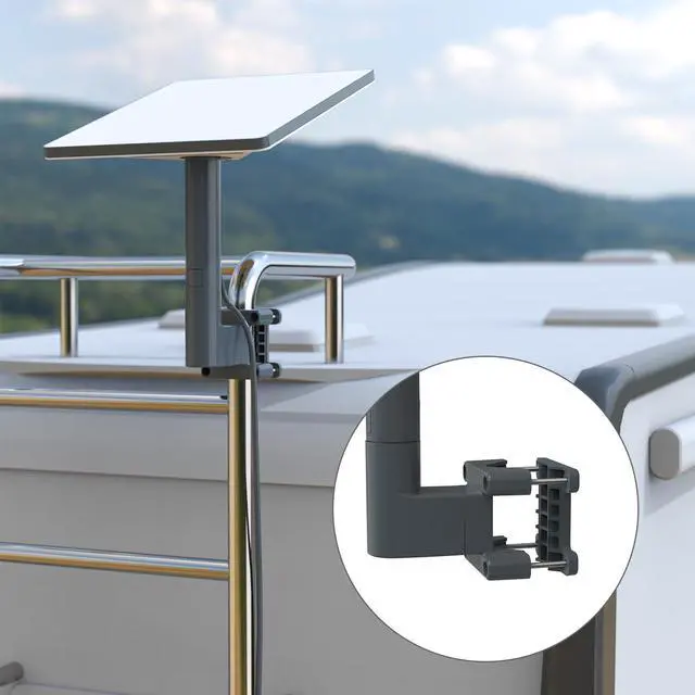 Alt view image 2 of 7 - Starlink Mini Mount, Starlink Mini/Mini X RV Ladder Mount | Aluminum Alloy Starlink Pole Mount with Installation Range 0.8"-1.97(20mm-50mm) Pipe Adapter for RV/Ladder/Pole/Rack/Roof