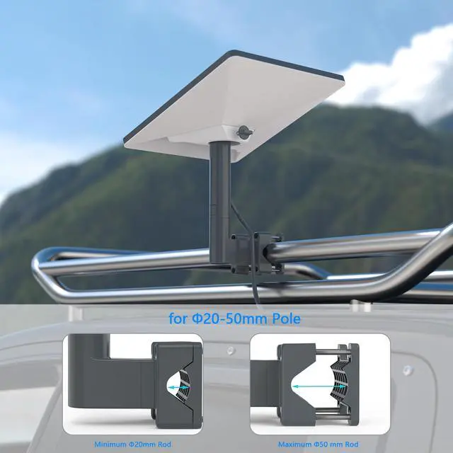 Alt view image 3 of 7 - Starlink Mini Mount, Starlink Mini/Mini X RV Ladder Mount | Aluminum Alloy Starlink Pole Mount with Installation Range 0.8"-1.97(20mm-50mm) Pipe Adapter for RV/Ladder/Pole/Rack/Roof