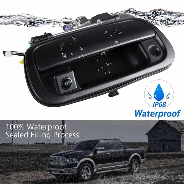 Alt view image 4 of 7 - Tailgate Handle Backup Camera for 2000-2006 Toyota Tundra Rear View Reverse Parking Assist Camera with Optional Guideline Tundra Factory Tailgate Handle Replacement W/26ft RCA Extension Cable