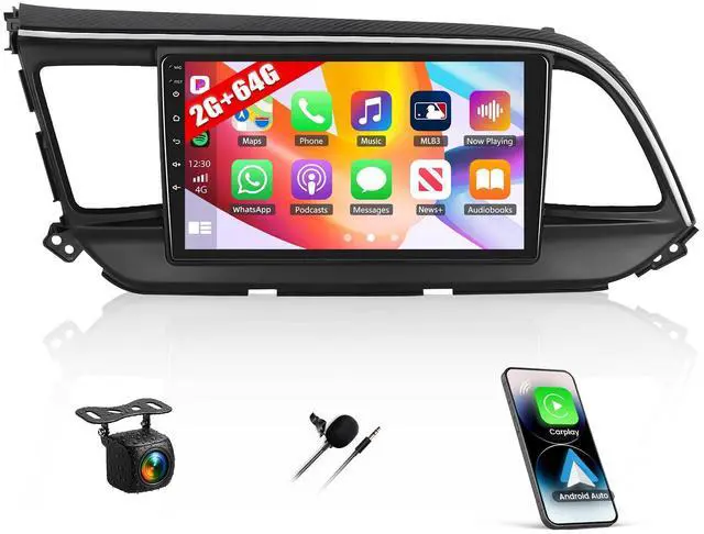 Main image of 2+64G Android Car Stereo for Hyundai Elantra 2019 2020 Upgrade Radio with Wireless Carplay Android Auto, 9 inch Touchscreen GPS Bluetooth FM/RDS WiFi Mirror Link EQ SWC AHD Backup Camera