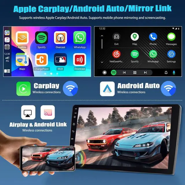 Alt view image 4 of 7 - 2+64G Android Car Stereo for Hyundai Elantra 2019 2020 Upgrade Radio with Wireless Carplay Android Auto, 9 inch Touchscreen GPS Bluetooth FM/RDS WiFi Mirror Link EQ SWC AHD Backup Camera