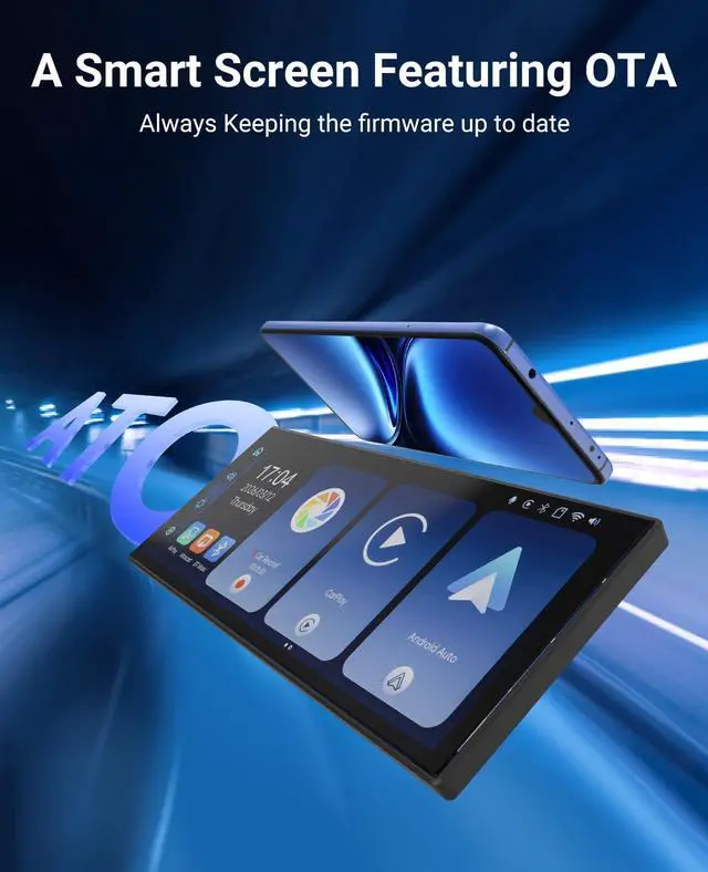 Alt view image 7 of 7 - Wireless CarPlay and Android Auto 11.26-inch Touchscreen, 4K Dash Camera and 1080p Backup Camera, Universal Portable car Display, Equipped with 64G Memory Card