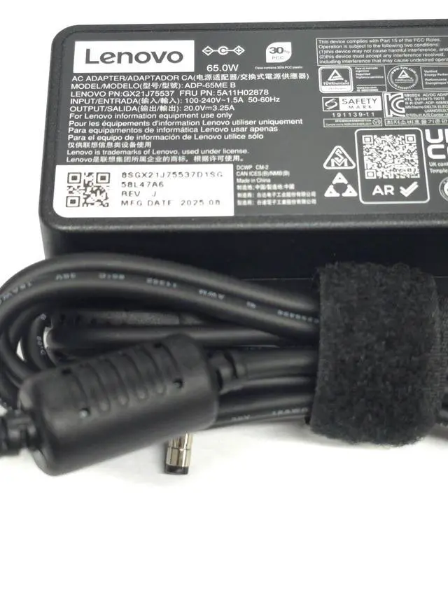 Alt view image 5 of 7 - 65W Round Tip AC Adapter - GX20K16005 for Essential- Yoga 330-11IGM, IdeaPad S100 Series-IdeaPad S145-15IWL, Flex Series-ideapad Flex 6-14ARR, ADLX65NCC3A