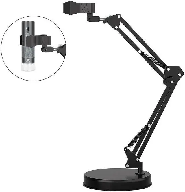 Main image of Max 21-inch Adjustable Universal Stand for Digital Microscopes (Only Stand) | 360° Rotating Arm Table Clamp Supports Up to 6cm Diameter USB/WiFi Microscopes Ideal for Lab, Electronics, and DIY