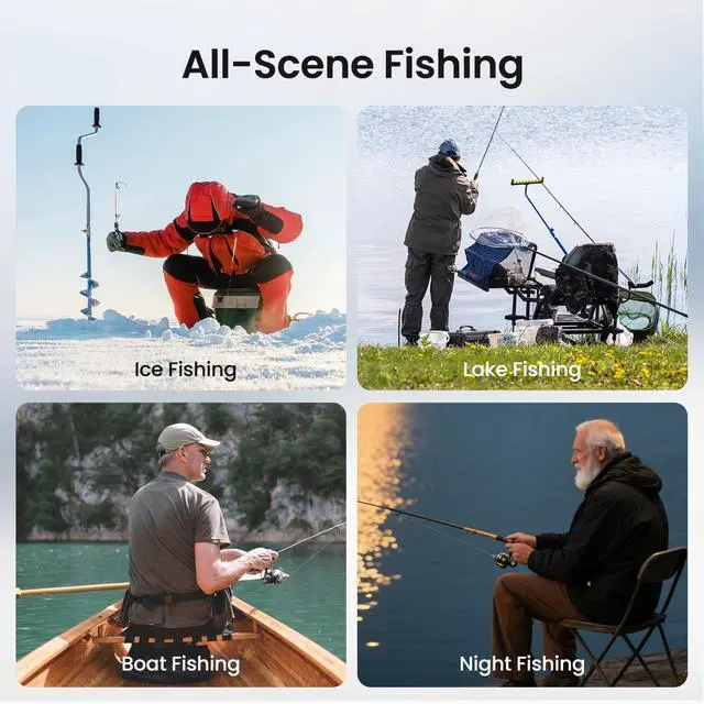 Alt view image 7 of 7 - 5" Underwater Fishing Camera 720P DVR, Fish Finder w/ 32GB Card | 66FT Cable w/ 160FOV & 8 IR Night Vision Lights, 10000mAh 10H Battery, USB-C Charge, Ideal for Lake, Ice & Boat Fishing