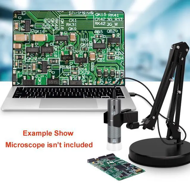 Alt view image 5 of 7 - Max 21-inch Adjustable Universal Stand for Digital Microscopes (Only Stand) | 360° Rotating Arm Table Clamp Supports Up to 6cm Diameter USB/WiFi Microscopes Ideal for Lab, Electronics, and DIY