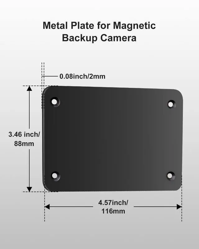 Alt view image 2 of 7 - Metal Plate for Magnetic Wireless Backup Camera | Non-Metal Vehicle Mount, Equipped with double-sided tape and screws,suitable for trucks, RVs