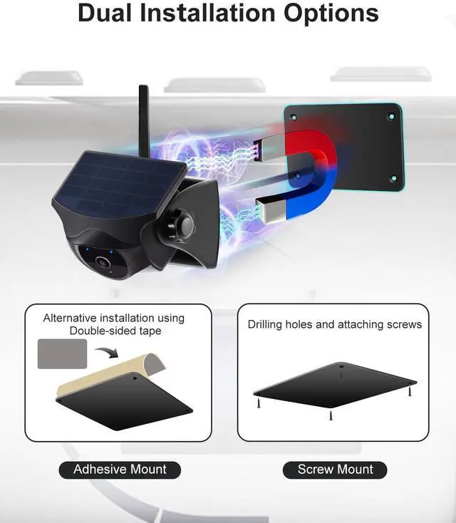 Alt view image 3 of 7 - Metal Plate for Magnetic Wireless Backup Camera | Non-Metal Vehicle Mount, Equipped with double-sided tape and screws,suitable for trucks, RVs