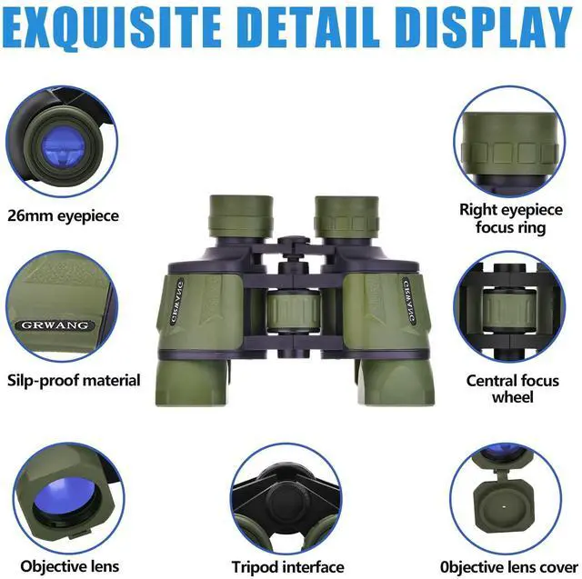 Alt view image 3 of 7 - HD 10x40 Binoculars for Adults & Kids Porro-Prism Design Green | Waterproof,Low Light Vision,Bright Wide View,Bird Watching,Camping,Hunting,Travel,Cruise,Sports,Outdoor,Great holiday gift