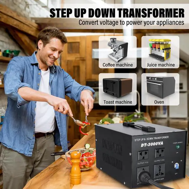 Alt view image 2 of 7 - 3000VA Voltage Transformer Power Converter 110V/220V Converter AC-AC 3000VA