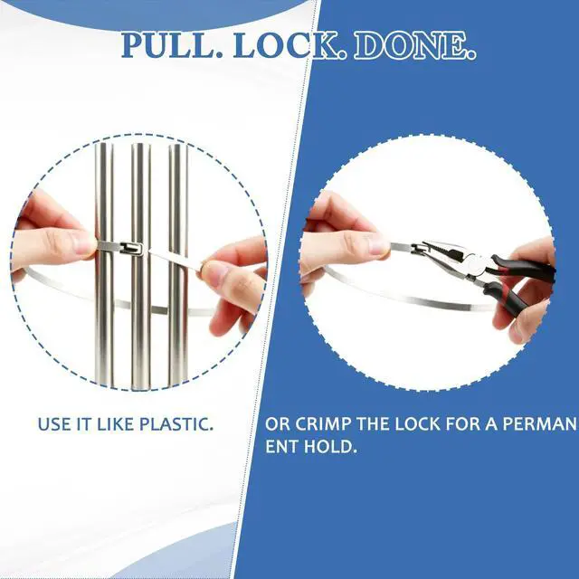 Alt view image 6 of 7 - 11.8 in 500PACK stainless steel zip ties, metal zip ties, metal zip ties heavy duty outdoor, for outdoor use, for construction, automotive, marine, electrical, plumbing, home