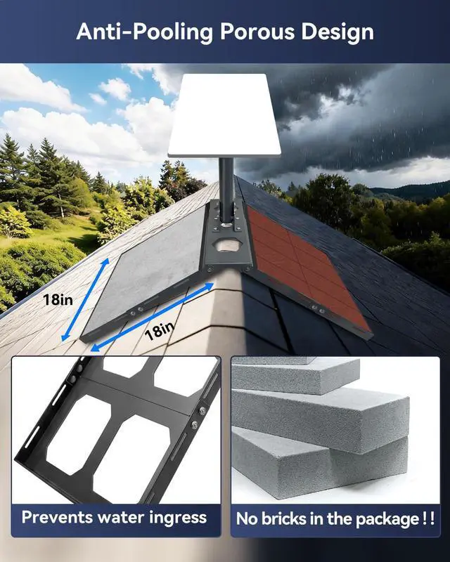 Alt view image 4 of 7 - Starlink Roof Ridge Mount for Gen 3/4/4X (Standard), No-Drill, Adjustable Angle and 360° Rotation for Better Signal