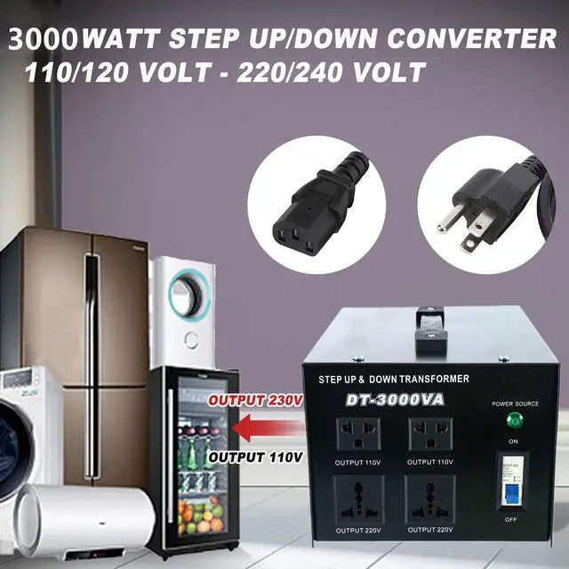 Alt view image 4 of 7 - 3000VA Voltage Transformer Power Converter 110V/220V Converter AC-AC 3000VA