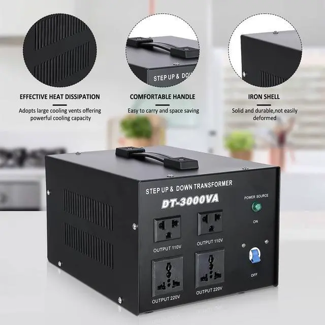 Alt view image 3 of 7 - 3000VA Voltage Transformer Power Converter 110V/220V Converter AC-AC 3000VA