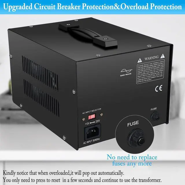 Alt view image 5 of 7 - 3000VA Voltage Transformer Power Converter 110V/220V Converter AC-AC 3000VA