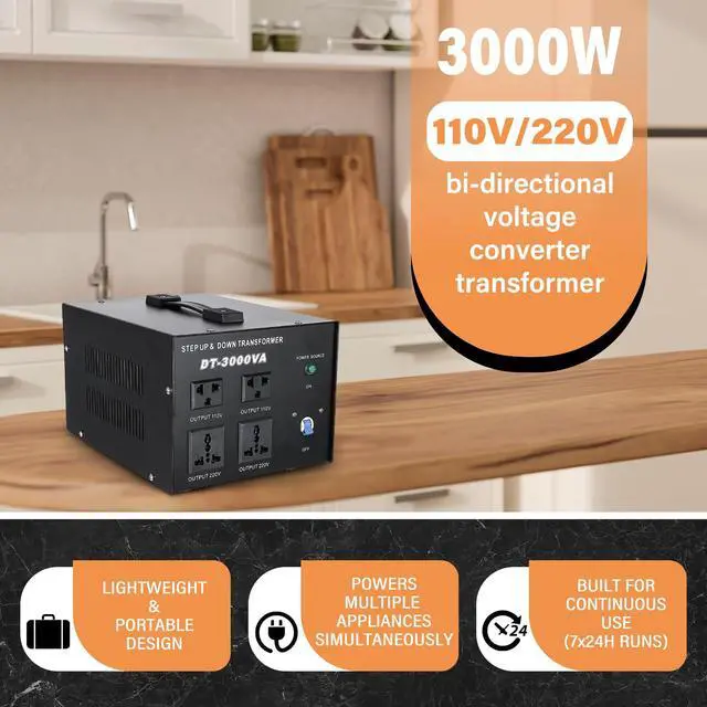 Alt view image 6 of 7 - 3000VA Voltage Transformer Power Converter 110V/220V Converter AC-AC 3000VA