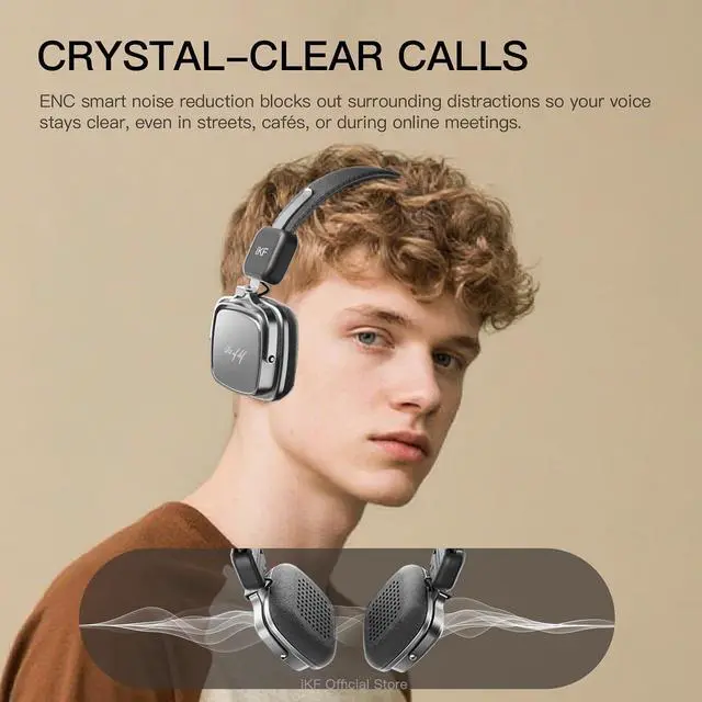 Alt view image 5 of 7 - R2 Retro Classic Bluetooth Headphones, Vintage Ergonomic Design | 40mm Drivers ENC Clear Call, 60H Playtime, 3.5mm Wired Headset, All-Day Comfort, Throwback 80s 90s, Brown