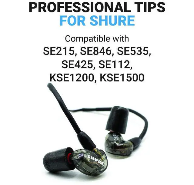 Alt view image 3 of 7 - Professional Series Memory Foam Tips for All Shure Earbuds|Size Large, 3 Pairs & Foam Ear Tips for Apple AirPods Pro Generation 1 & 2, Ultimate Comfort | Unshakeable Fit | Large, 3 Pairs