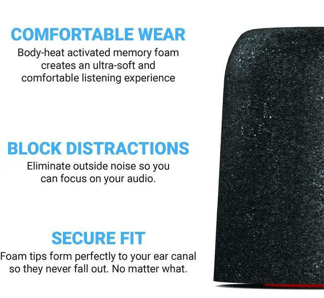 Alt view image 4 of 7 - Professional Series Memory Foam Tips for All Shure Earbuds|Size Large, 3 Pairs & Foam Ear Tips for Apple AirPods Pro Generation 1 & 2, Ultimate Comfort | Unshakeable Fit | Large, 3 Pairs