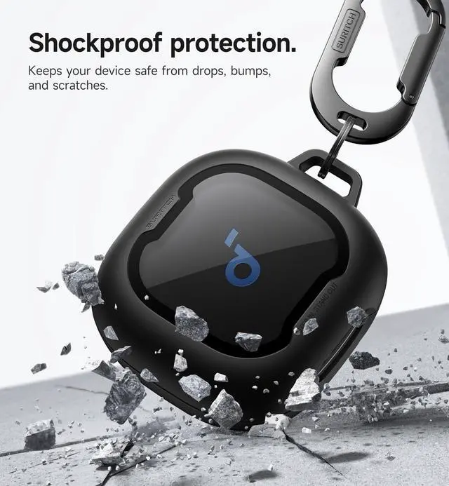 Alt view image 3 of 7 - for Soundcore Sport X20 Case Cover, Shockproof Bumper with Logo Visible Design Cases, Rugged Protective Covers for Anker Soundcore Sport X20 Earbuds with Carabiner & Cleaning Kit, Black