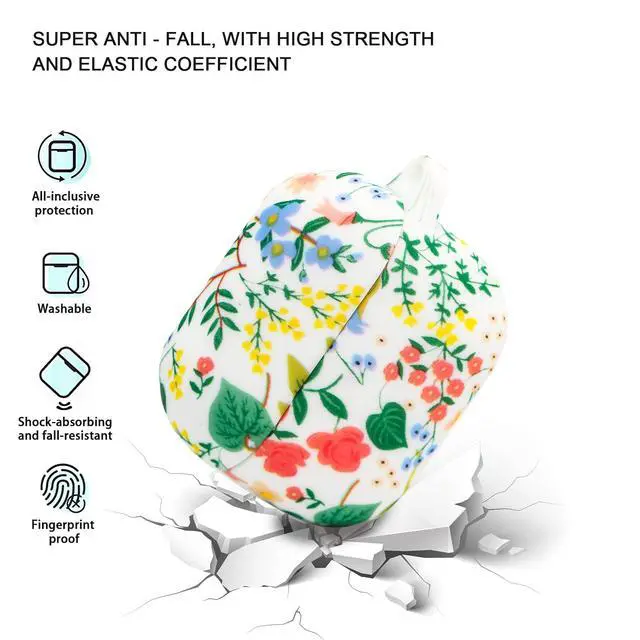 Alt view image 2 of 7 - Case Compatible with Samsung Galaxy Buds 3 Case and Galaxy Buds 3 Pro Case(2024), Cute Wireless Charging Silicone Protective Case with Bracelet Keychain for Men and Women (Flower)