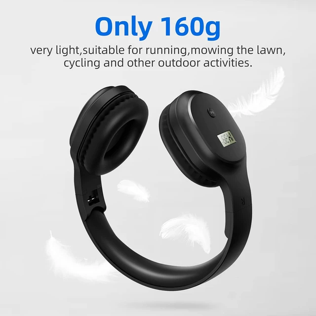 Alt view image 5 of 7 - A8 Wireless Headphones with FM Radio and Bluetooth 5.4 Rechargeable Over Ear Headphone Radio, Best Reception, Soft Earmuffs Headset, Built-in Microphone for Jogging, Mowing, Cycling