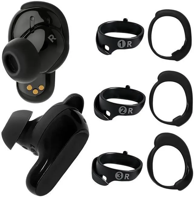 Main image of Replacement Wingtips for Bose QuietComfort Ultra Earbuds (2nd Gen), Anti-Slip Silicone Wingtip Eartips, Ear Hook Covers Secure Fit Stability Eartips Accessorie, S/M/L (Black)