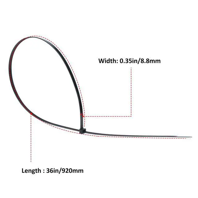 Alt view image 3 of 7 - 50 Pcs 36 Inch Extra Long Zip Ties Heavy Duty Nylon Cable Ties with 175 lbs Tensile Strength Self-locking Industrial Durable Cable Tie for Outdoor Garage industrial Use