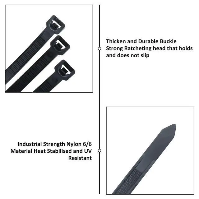 Alt view image 2 of 7 - 50 Pcs 36 Inch Extra Long Zip Ties Heavy Duty Nylon Cable Ties with 175 lbs Tensile Strength Self-locking Industrial Durable Cable Tie for Outdoor Garage industrial Use