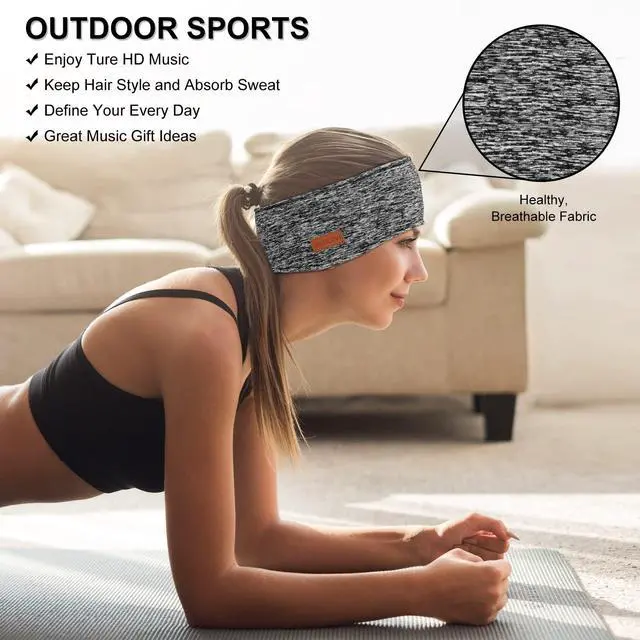 Alt view image 3 of 7 - Sleep Headphones & Ear Warmers Headband Headphones & Ear Muffs Ear Covers with Ultra-Thin HD Stereo Speakers for Outdoor Sports Running Nap Sleeping ASMR & Daily Wear (Wired-Gray)