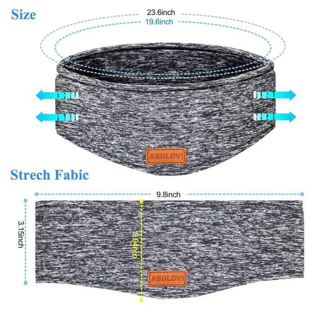 Alt view image 5 of 7 - Sleep Headphones & Ear Warmers Headband Headphones & Ear Muffs Ear Covers with Ultra-Thin HD Stereo Speakers for Outdoor Sports Running Nap Sleeping ASMR & Daily Wear (Wired-Gray)