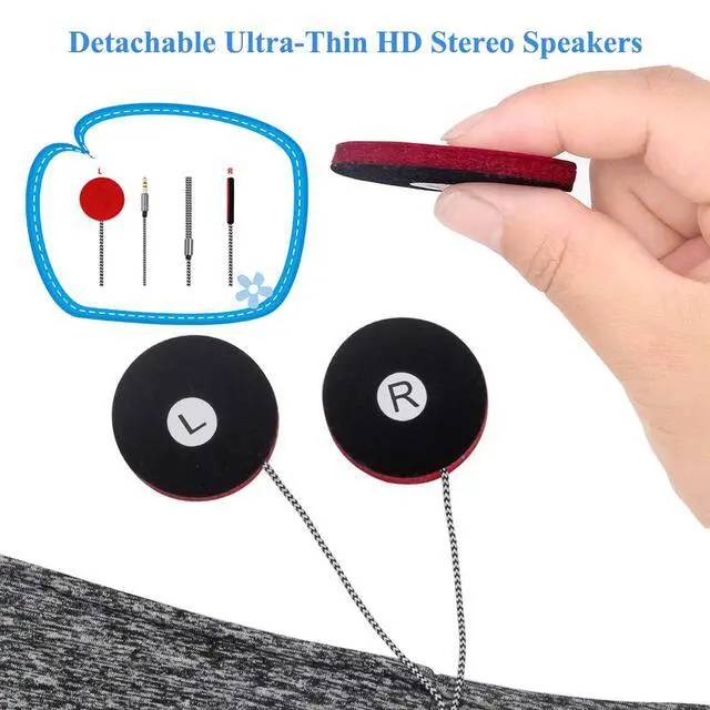 Alt view image 6 of 7 - Sleep Headphones & Ear Warmers Headband Headphones & Ear Muffs Ear Covers with Ultra-Thin HD Stereo Speakers for Outdoor Sports Running Nap Sleeping ASMR & Daily Wear (Wired-Gray)