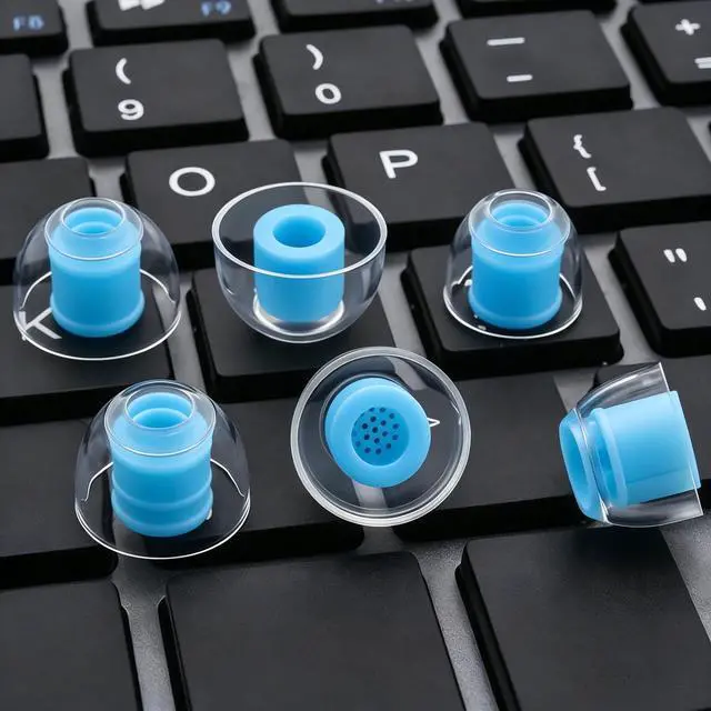 Alt view image 2 of 6 - Hi-Fi Liquid Silicone Replacement Ear Tips L/M/S with Mesh Filter | Universal Earbud Tips, 3 Pairs Fit 4mm7mm Nozzles, Enhanced Bass & Noise Isolation, Clear Sound