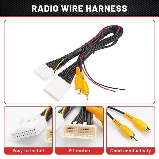 Alt view image 7 of 7 - 24-Pin Reverse Camera T-Harness w/12V to 6V Converter for Aftermarket Stereo Retain Factory OEM Reverse Camera for 2014-2019 Toyota 4Runner Tacoma Highlander Sienna