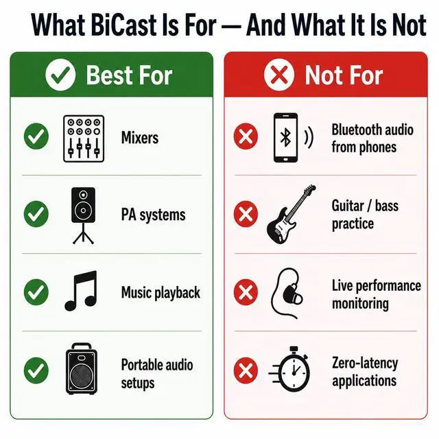 Alt view image 3 of 7 - Bicast Bluetooth Audio Transmitter with XLR Input for Mixers | Sends audio to Bluetooth speakers or receivers, not a receiver, not for phone recording or live performance