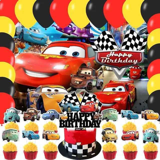 Main image of Cartoon Car Party Supplies5x3FT,Maqueen Car Backdrop,Cartoon Theme Happy Birthday Party Banner for Boys and Girls Anime Party Decoration