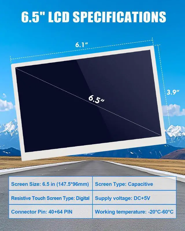 Alt view image 7 of 7 - TDO-WVGA0633F00039 6.5" Touch Screen Digitizer LCD Display for VW Magotan Jetta Passat Scirocco Golf Polo Tiguan CC GTI Skoda Octavia Yeti MIB STD2 MIB200 682 Multimedia Navigation TDO-WVGA0633F00045