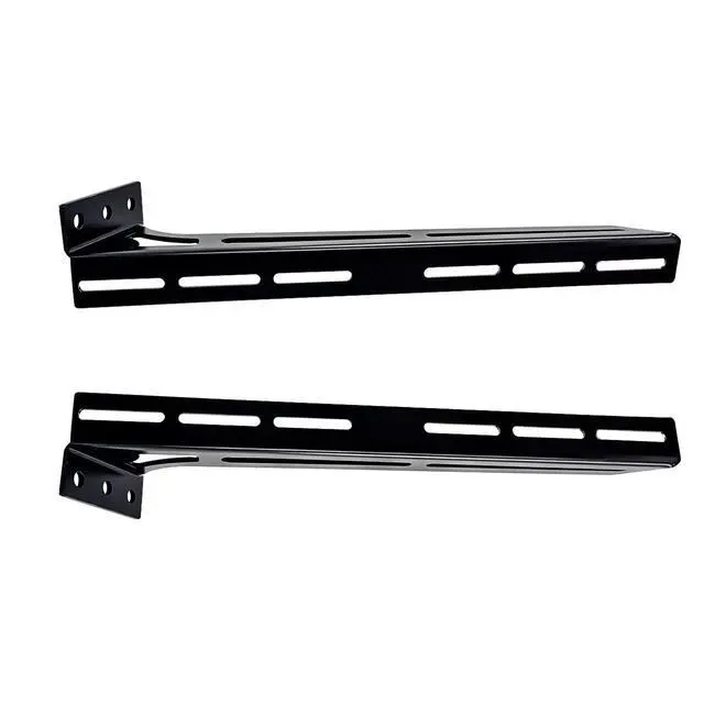 Alt view image 2 of 7 - Steel Floor & Wall Mount Amplifier Rack Laser-Cut Audio Equipment Rack for Car Audio Sound System Coated with Black Powder