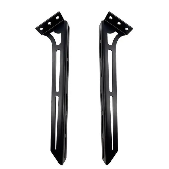Alt view image 3 of 7 - Steel Floor & Wall Mount Amplifier Rack Laser-Cut Audio Equipment Rack for Car Audio Sound System Coated with Black Powder