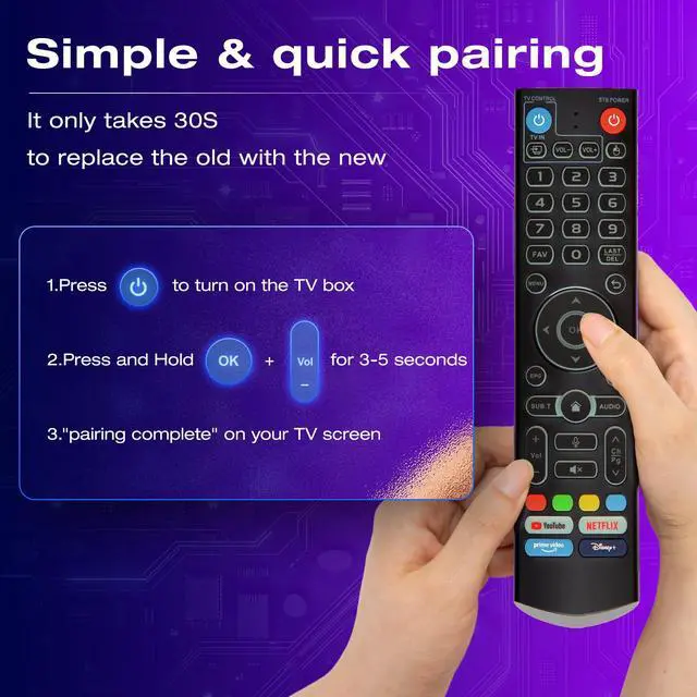 Alt view image 6 of 7 - V3 Pro V3 Plus V5 Pro TV Box Voice Remote Control Replacement | Compatible with vSeeBox TV Box, Smart Bluetooth Voice Remote Control