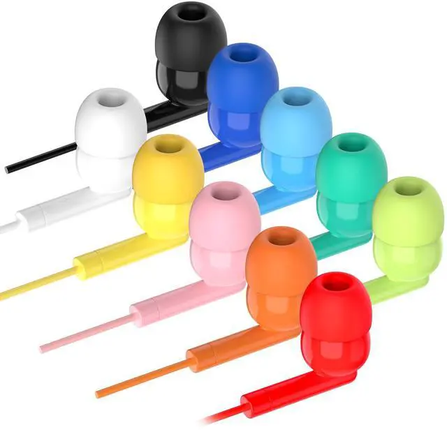 Main image of 30 Pack Kids Earbuds Bulk for Classroom School Students Children Toddler Teens Boys Girls,Individually Bagged(HTC003,Mixed Colors)