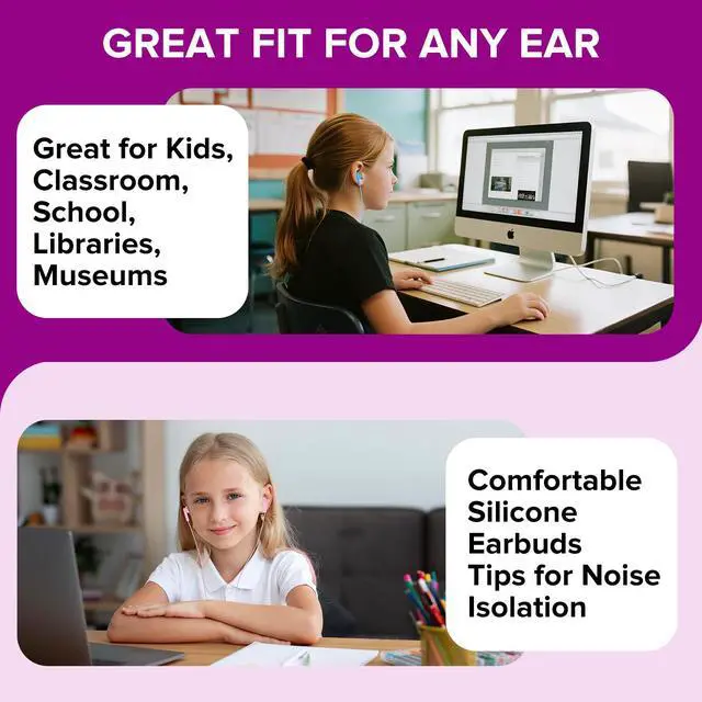 Alt view image 5 of 7 - 30 Pack Kids Earbuds Bulk for Classroom School Students Children Toddler Teens Boys Girls,Individually Bagged(HTC003,Mixed Colors)