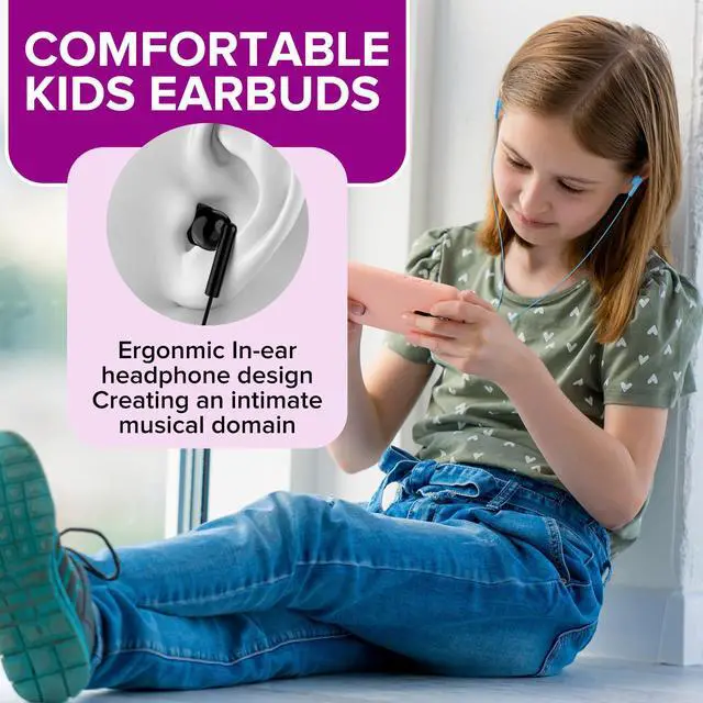 Alt view image 6 of 7 - 30 Pack Kids Earbuds Bulk for Classroom School Students Children Toddler Teens Boys Girls,Individually Bagged(HTC003,Mixed Colors)