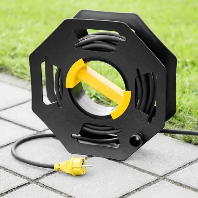 Alt view image 7 of 7 - Cable Organizing Reel, Plastic Extension Cord Winding Reel, Manual Wire Storage Organizer with Central Handle, Cord Winding Winch, TangleFree Design for RVs, Boats, Caravans, and Campervans
